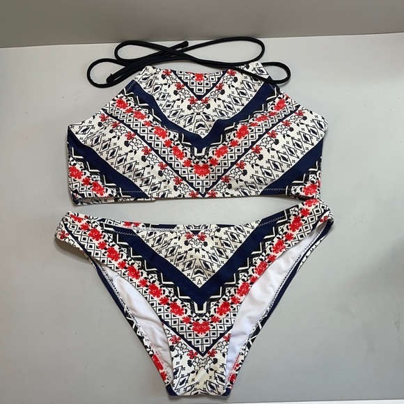 Cupshe Other - Cupshe cream/red/blue bandanna print bikin…